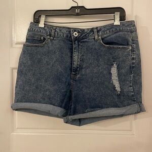 Trendy Distressed Blue Jean Shorts for Women